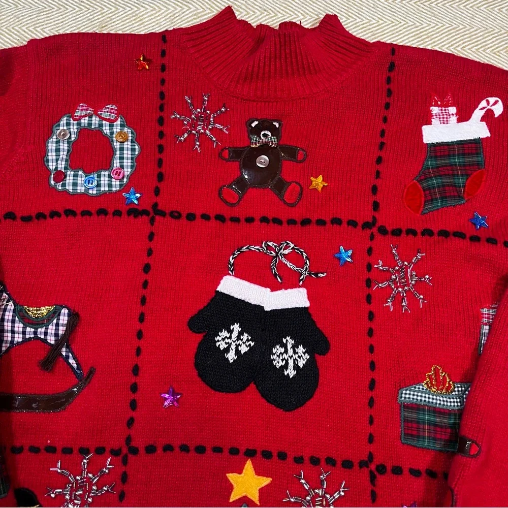 Karen Scott Sweater Women’s L Christmas Holiday‎ Pullover Sweater Knit Cotton